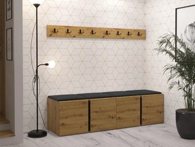 Hol Timothy VII (stejar artisan + stejar artisan + Negru) (piele ecologică Soft 011 (Negru)). 1060138