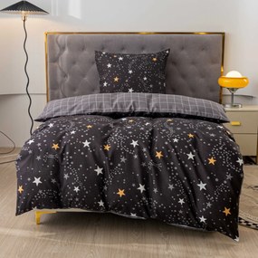 Lenjerie de pat din microfibra flanel STELLAR gri inchis Dimensiune lenjerie de pat: 2 buc 70 x 90 cm | 200 x 220 cm
