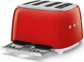 Prăjitor de pâine SMEG 50's Style TSF03RDEU, 2000 W, 4 felii, 6 niveluri, Tava pentru firimituri, Cablu integrat, Oțel inoxidabil, Roșu
