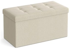 Taburet cu spatiu depozitare OTTOMAN 76x38 cm, crem