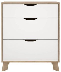 Comodă albă-în culoare naturală cu aspect de lemn de stejar 79x92x40 cm Ikast – Tvilum