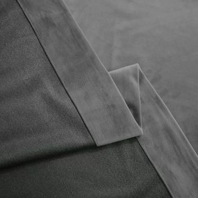 Set draperie din catifea blackout cu rejansa din bumbac tip fagure, Madison, densitate 700 g/ml, Spanish Gray, 2 buc