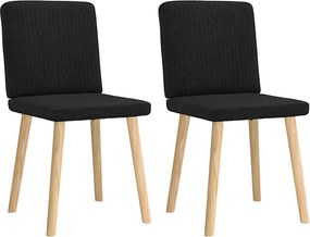 vidaXL Scaune de bucătărie, 2 buc. negru, textil