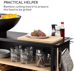 Savage 2.0 Wide, ohnisko s grilom, bambusová doska na krájanie, ochranný kryt