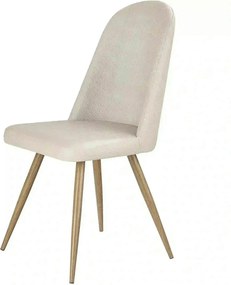 Scaun bucatarie tapitat K214, crem/stejar miere, piele ecologica/metal