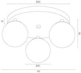 Plafonieră Argon 6290 FABIO 3xE14/7W/230V auriu