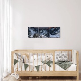 Tablou - Răsărit de soare în munți (cu ceas) (90x30 cm)