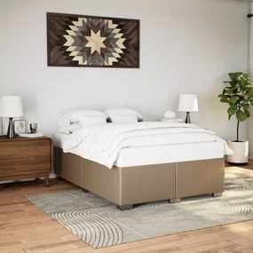 3284567 vidaXL Cadru de pat, cappuccino, 160x200 cm, piele ecologică