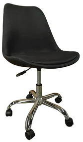 Scaun birou Freddy, rotativ, negru, textil, picioare metalIce