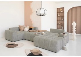 Colțar modular maro deschis extensibil/cu spațiu de depozitare (cu colț pe partea stângă) Lulu – Miuform