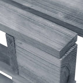 Taburet din paleti de gradina, gri, lemn de pin tratat model gri carouri, suport pentru picioare, Gri, 1