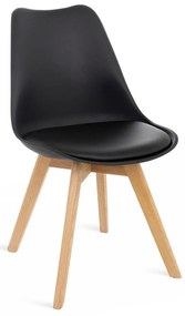 Set 2 scaune cu picioare din lemn de fag Bonami Essentials Retro, negru