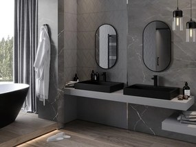 Mexen Loft oglindă de baie ovală 80 x 45 cm, ramă neagră - 9851-080-045-000-70