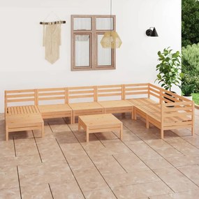 3082989 vidaXL Set mobilier de grădină, 9 piese, lemn masiv de pin