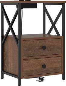 vidaXL Dulap de noapte Stejar închis 40 x 31 x 60 cm Lemn compozit