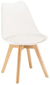 Scaun de sufragerie Silla 6 buc în alb