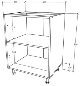 Corp haaus Karo, 2 Usi, Stejar Bronz/Alb, 60 x 50 x 80 cm