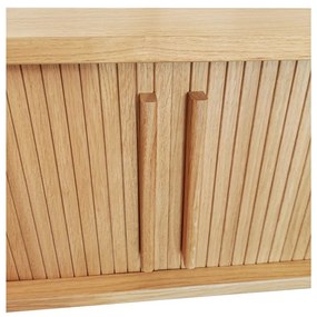 Masă TV în culoare naturală cu aspect de lemn de stejar 138x50 cm Rove – Woodman