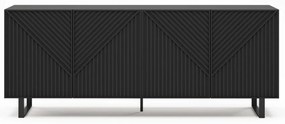 Comodă neagră 201x80x40 cm Peta – Marckeric
