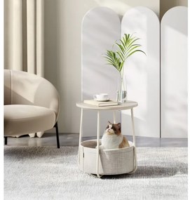 Masă laterală NOIRA crem/albă