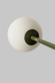 Lampadar cu 4 globuri sticla si metal verde Copenhagen