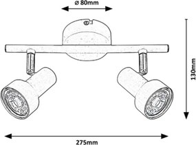 Spot Rabalux 2xGU10/50W/230V