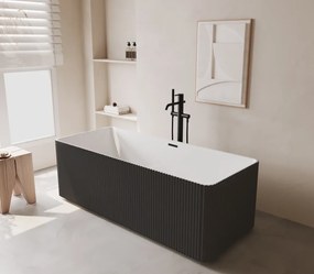 Cada acril freestanding Linea Pure, Negru Mat/Alb lucios, 170 cm, 5040
