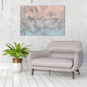 Tablou - Plante tropicale pe perete (90x60 cm)