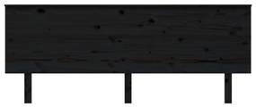 Tablie de pat, negru, 204x6x82,5 cm, lemn masiv de pin 1, Negru, 204 x 6 x 82.5 cm