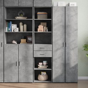 vidaXL Dulap înalt, gri beton, 45x42,5x185 cm, lemn compozit