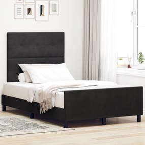 vidaXL Cadru de pat cu headboard Negru 120 x 190 cm Catifea