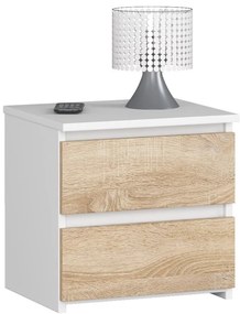 Noptieră Cleania CL2 (Alb + Stejar sonoma). 1069510