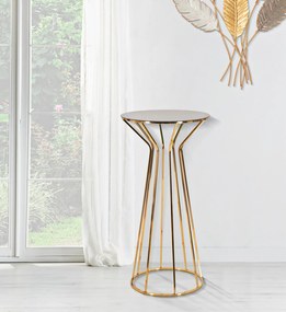 Masuta Simple, Fier Sticla, Auriu Bronz, 100x50x50 cm