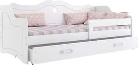 copii pat Julia cu spate - alb  160x80 cm Juliett