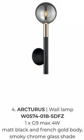 Aplica de perete moderna Arcturus negru/ auriu