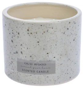 Lumanare parfumata Oud Wood, gri, 10.5x8 cm