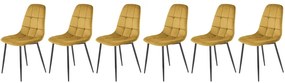 Set 6 scaune K417 velvet mustariu