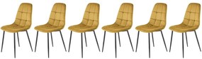 Set 6 scaune K417 velvet mustariu