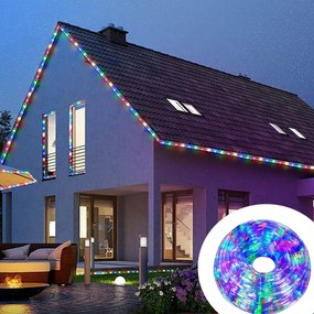 Resigilat Instalatie luminoasa Craciun tip furtun 20 m, 480 leduri, 8 jocuri de lumini, multicolor, interconectabila