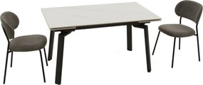 Masă ceramică Sonic White, 140 cm/80 cm și 2 extensii 30 cm