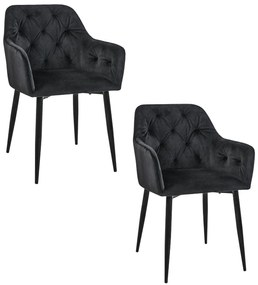 Set 2 scaune de sufragerie Satya (negru). 1071232