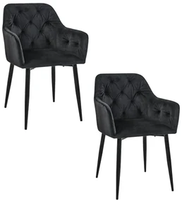 Set 2 scaune de sufragerie Satya (negru). 1071232