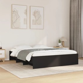 vidaXL Cadru de pat fără saltea Negru 160x200cm Lemn prelucrat
