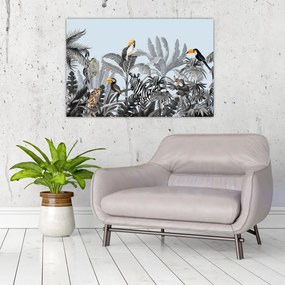 Tablou - Animale în pădurea tropicală (90x60 cm)