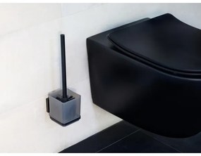 WENKO 71450800 - Set WC VACUUM-LOC QUADRO ED 9,5 x 37 cm, negru