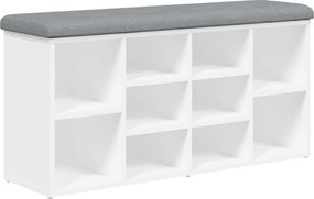 vidaXL Bancă pentru pantofi, albă, 102x32x50 cm, lemn stratificat