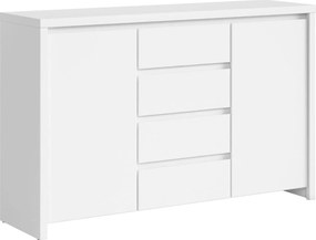 Comoda KASPIAN KOM2D4S, alb, PAL, 144x41x92 cm
