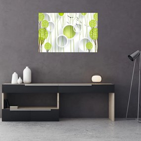 Tablou cu abstracție și copaci (90x60 cm)