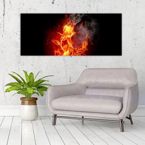 Tablou - Trandafiri în foc (120x50 cm)