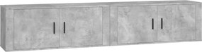 vidaXL Dulapuri TV montate pe perete, 2 buc., gri beton, 100x34,5x40cm